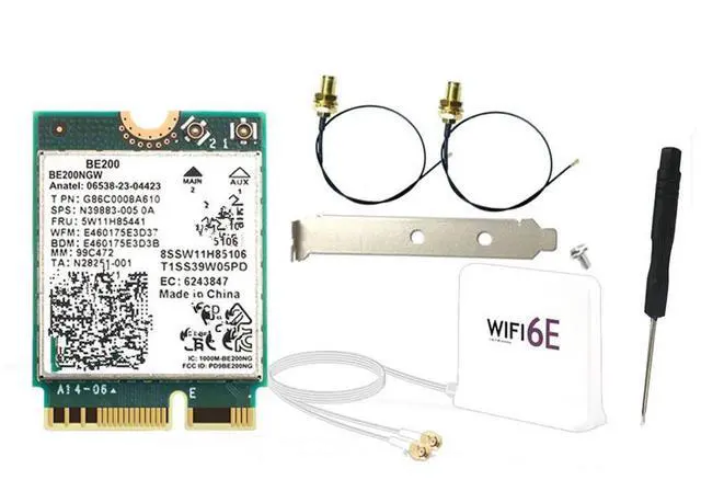 Main image of FOR BE200 BE200NGW WIFI 7 WiFi Card+12DBi Kit BT5.4 802.11AX Tri-Band M.2 NGFF Network Adapter for Win10/11