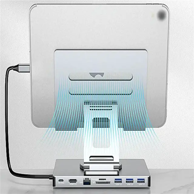 Main image of FOR 9 in 1 USB C Hub with 360° Rotating Stand HDMI-Compatible 4K60Hz PD 100W USB 5Gbps SD TF Aux 3.5mm for Pro Tablet