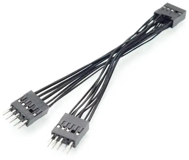 Main image of FOR Motherboard 9Pin HD Audio 1 to 2 Port Multiplier Y Splitter Male to Female Extension Cable