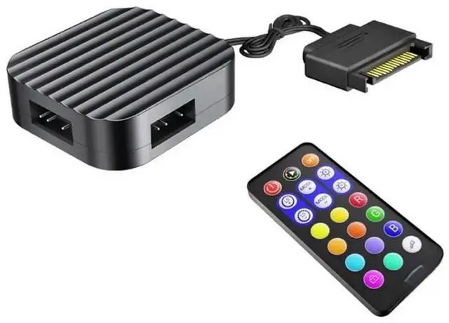 Main image of FOR RGB Remote Controller 5V 3Pin ARGB Controller SATA Interface Extension Cable HUB Mini Adapter For PC Fans LED Strips