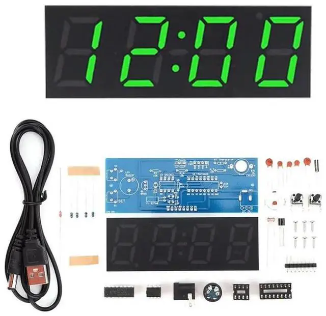 Main image of FOR Diy Electronic Kit Digital Clock Kit Soldering Project Display Date Week Temperature Alarm Learning Practice