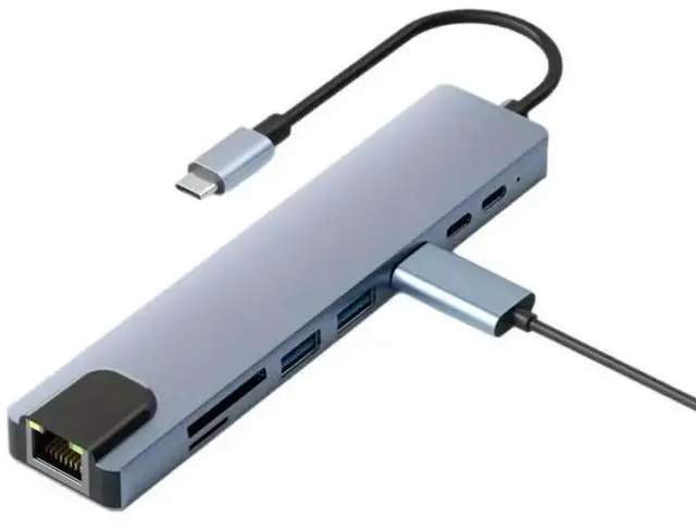 Main image of FOR Type-C USB HUB 8 In 1 Splitter Docking Station Adapter For Air M1 For Pro Laptop PC RJ45