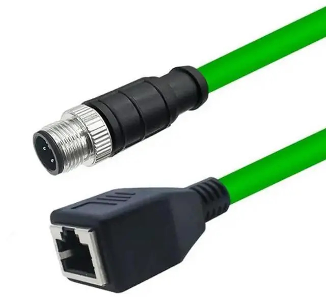 Main image of FOR Industrial Line Extension Wire D Type RJ45 4 Pin Male To RJ45 Female Shielded CAT6 Ethernet Network Cable 1M