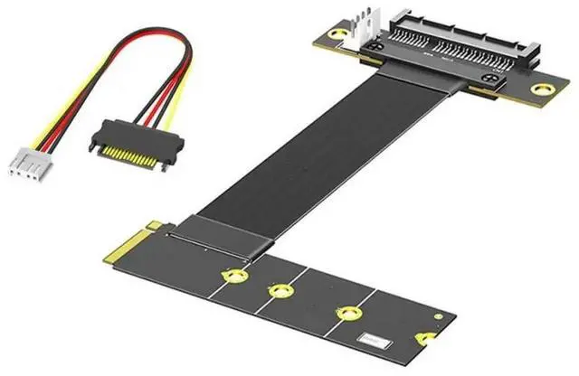 Main image of FOR Rig Network Card Nvme SSD Adapter NVME To PCI-E 4.0 X4 Riser Cable 90 Degree Angle Pcie Extension Cable