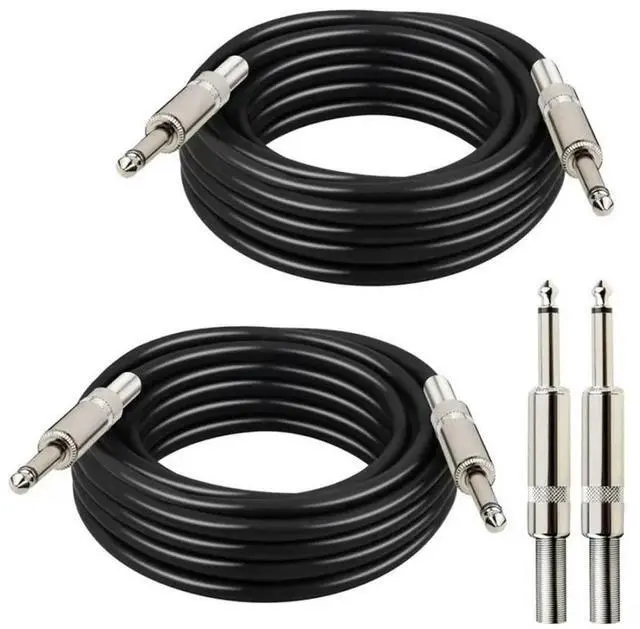 Main image of FOR Audio For Audio Amplifier Speaker Wire Cord 2Pcs 1/4" 1/4 Inch TS Male Speaker Cable 10Ft DJ/PA Instrument