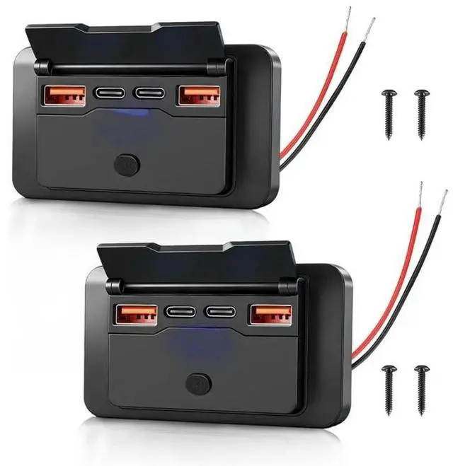 Main image of FOR Dual PD 36W& Dual QC3.0 18W 108W 12V USB Outlet Panel 2 Pack, For Car, RV, Truck, Boat, Bus, Marine, ATV