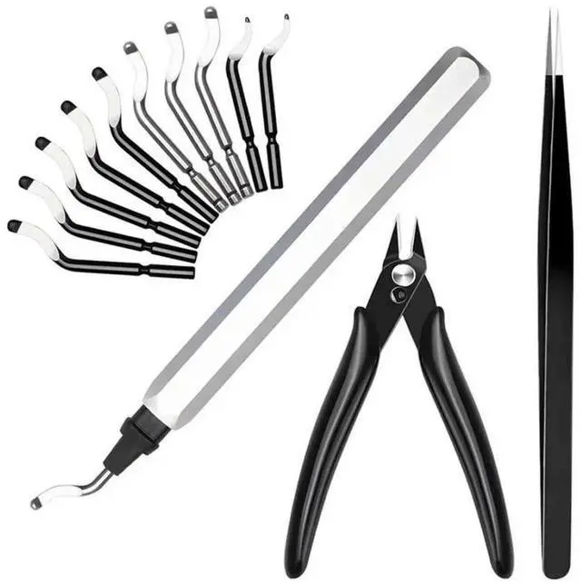 Main image of FOR HSS s,Deburring Tool Set(13Pcs), Deburring Tool For 3D Printing With Micro Cutter Tweezers For Resin