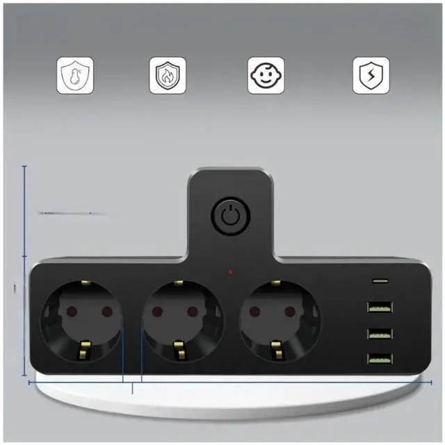 Main image of FOR Thermal Protection 2500W Surge-Protected Multi-Socket On/Off For Electronic Devices EU Plug