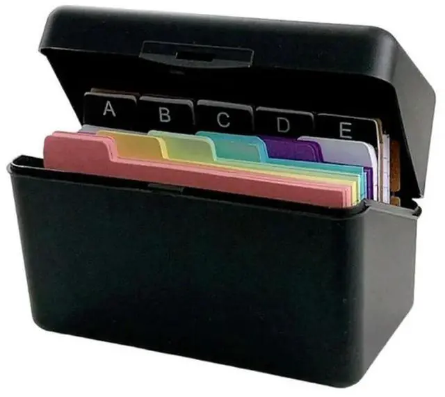 Main image of FOR Ideal For Notes, Recipes& More-3X 5 Index Card Holder Box With 180 Tabbed Dividers In Black