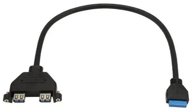 Main image of FOR Front Panel Header Connector Cable Adapter For PC 19Pin To 2 Ports USB 3.0 For PCI Slot Plate Bracket Cord Wire Motherboard