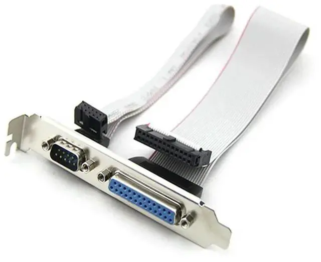 Main image of FOR DB25 25Pin Parallel Port Printer LPT + RS-232 RS232 COM DB9 9Pin Serial Port Cable Cord Wire Bracket