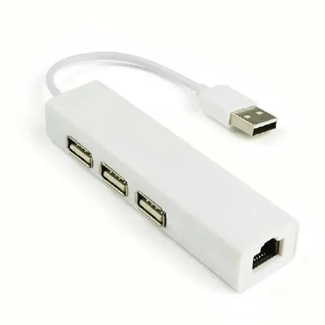 Main image of FOR USB to RJ45 Lan Card Ethernet Network Adapter Cable 3 Port Hub 2 in 1 Win7 8 XP