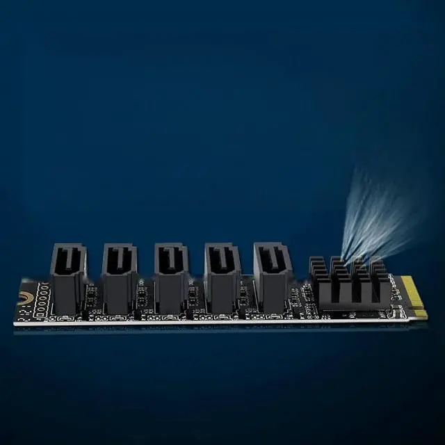 Main image of FOR M.2 To Sata3.0 Adapter Card M.2 PCIE 16Gbps Sata 6G 5 Port Hard Drive Extension Hard Drive Converter Card JMB585 Chip
