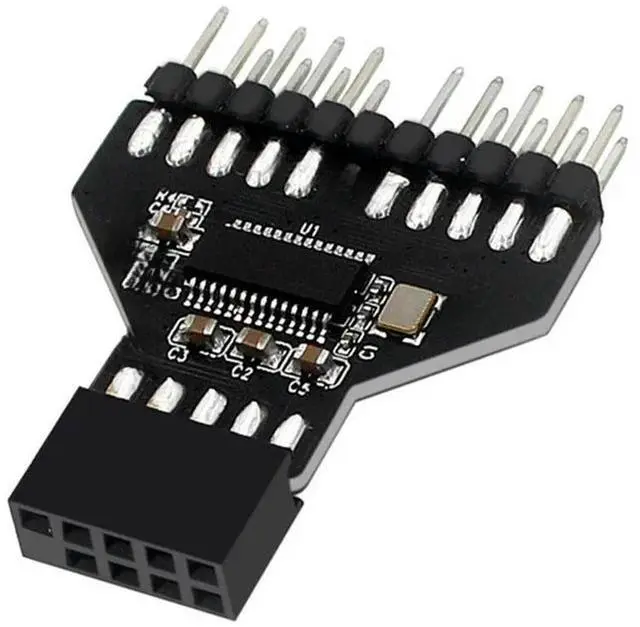 Main image of FOR 2Pcs Motherboard USB2.0 9Pin Interface Header Splitter 1 to 2 Extension Cable Adapter