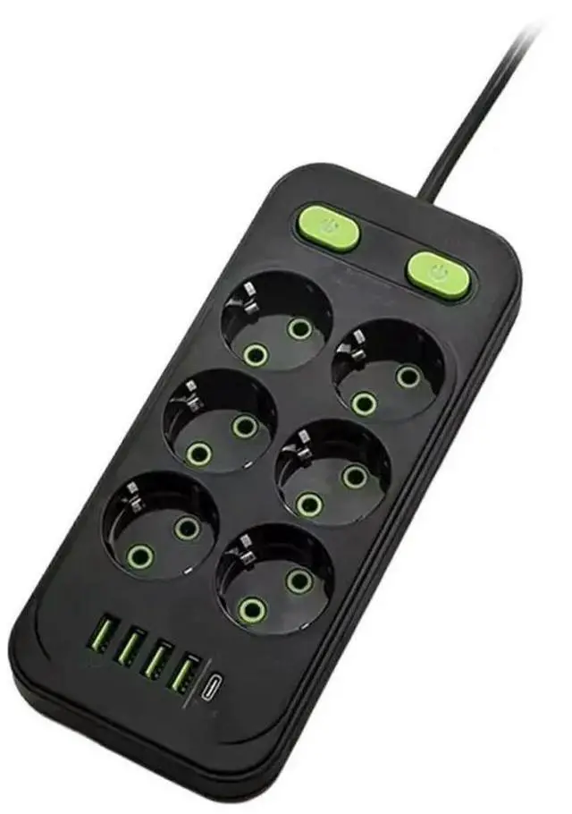 Main image of FOR EU Plug AC Multitap Power Strip 2M Extension Cord Electrical Socket USB Home Office Surge Protector Network Filter