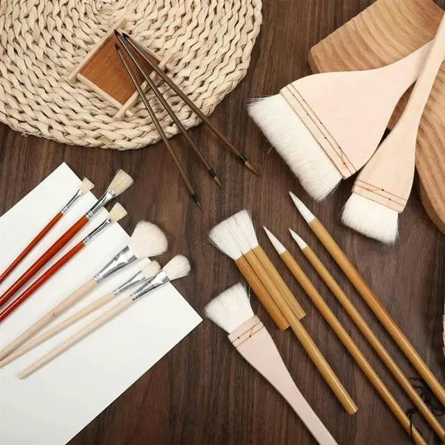 Main image of FOR 16Pcs Glaze Brushes For Pottery Different Shapes Pottery Glaze Brushes For Acrylic Watercolor Oil And More For Beginners