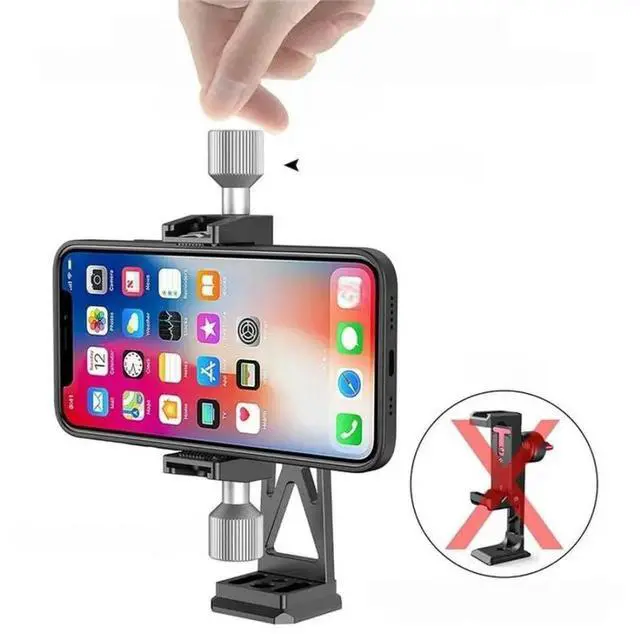 Main image of FOR Metal Phone Tripod Mount With Arca Prot Plate Cold Shoe Adapter 360° Ball Head Cellphone Tripod Support