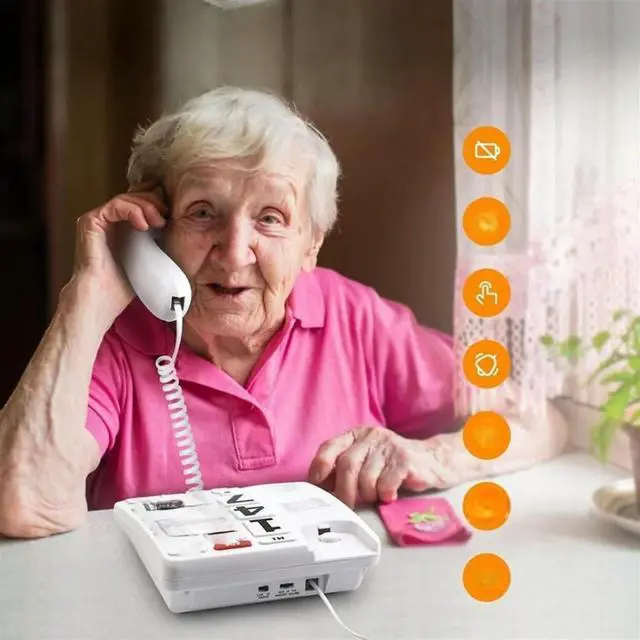 Main image of FOR Big Button Phone for Elderly Seniors, Home Land Line Phone One Key for Help Telephone for the Visually Hearing Impaired -L93A