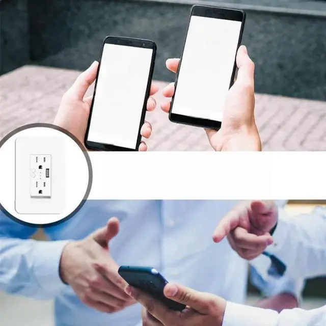 Main image of FOR APP Controlled Wifi Smart Wall Power Outlet Plug With 2 USB Sockets US Design For Home Remote Control