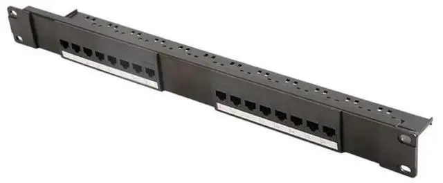 Main image of FOR Cat-6 16-Port Network Patch Panel Rackmount-Through Patch Panel Straight-Through Overhead Patch Panel