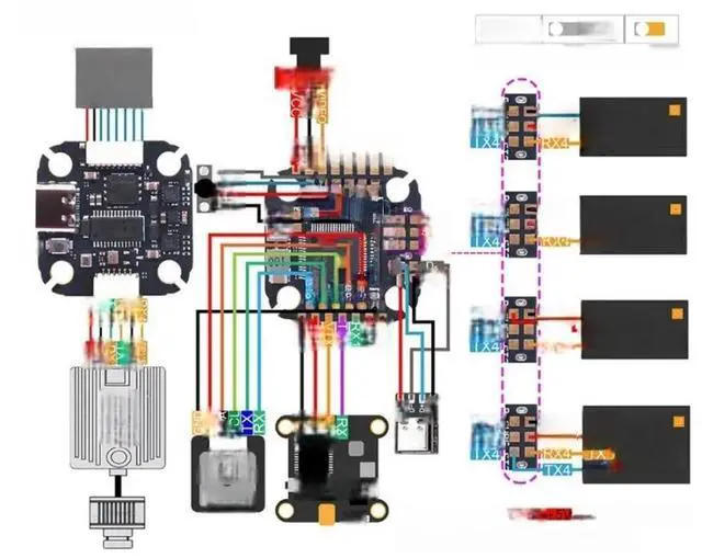 Main image of FOR B-CUBE F722 NOXE FC ICM-42688-P, Flight Controller, 3-6S Support, Architecture, USB Type-C Connectivity