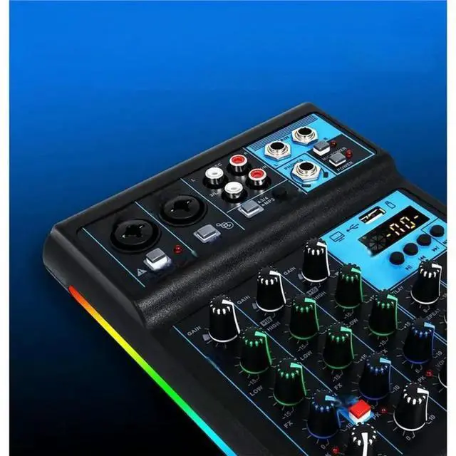 Main image of FOR Professional Audio 4CH RGB Sound Card Mixer+ Microphone 4 Channel Sound Mixing Console For Live Streaming