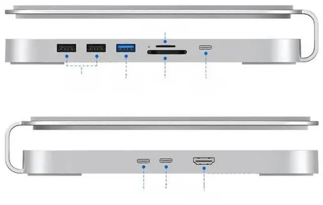 Main image of FOR USB C Docking Station With Hard Drive Enclosure Type-C Hub NVME M. 2 SSD Case 4K M1 M2 For Studio For Mini