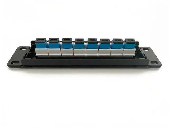 Main image of FOR 8 Port Optical Fiber Through Coupler Patch Panel with Back Bar Wallmount or Rackmount for UTP STP Cabling