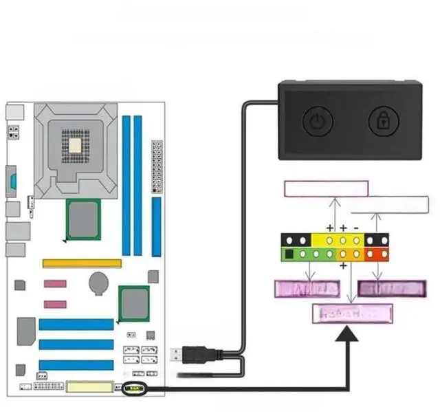 Main image of FOR Power Button Desktop Power Button External Lock Screen Switches Power Supply Button Extension for Computer
