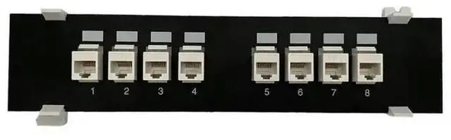 Main image of FOR CAT6 Straight Extender Adapter 8 Ports Rj45 Cat6 Keystone Coupler Wall Mount Networking Rack Bracket Patch Panel