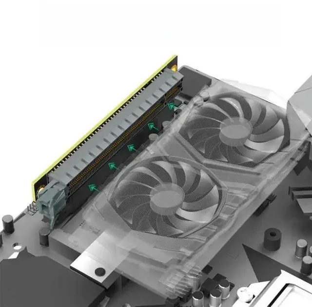 Main image of FOR PCIE 16X 90 Degree Right Angled Reverse Risers Extension Card Adapter for 1U