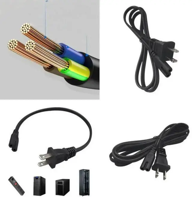 Main image of FOR US 2Prong 2Pin Male to IEC320 C7 Female Power Cable Extended Cord for TV Monitors