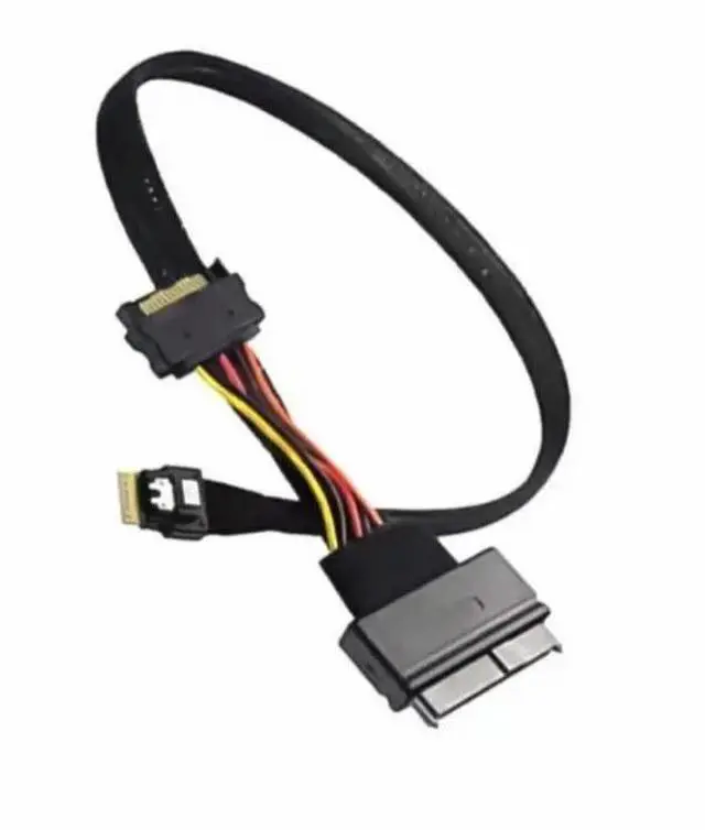Main image of FOR SFF-8654 4i Male to SFF8639 U2U3 Adapter Cable with 15Pin SATAs Power for PCIe NVMe Support