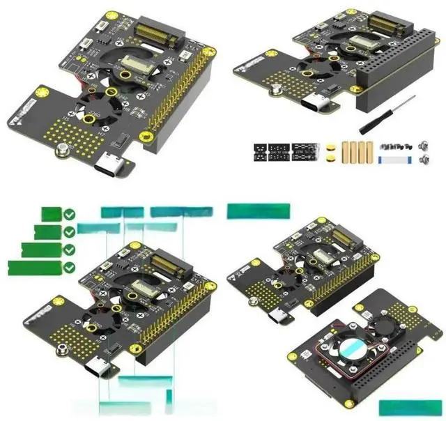 Main image of FOR NVMe to PCIe Adapter for 5 NVME SSD Cooling Fan Automatic Discoloration LED Efficient Data Handling