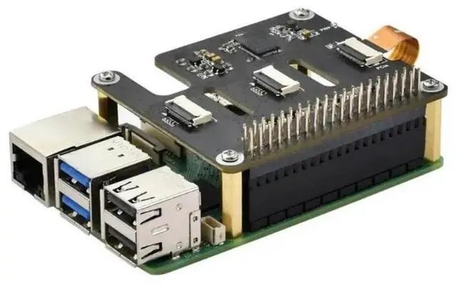 Main image of FOR Stackable Double PCIe HAT Expansion Module Support 2CH Connectors And 16 PIN Ribbon Cable Expansion Module