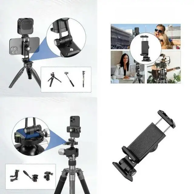 Main image of FOR Adjustable Cell Phones Clip Clamp Holder for Photography Built-in Cold Shoe