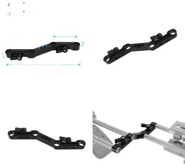 Main image of FOR 4-Hole Tube Clamp Double 15mm Rod Clamp with 1/4inch & 3/8inch Thread Holes