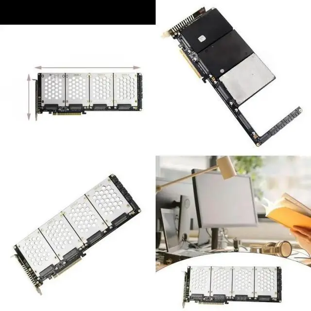 Main image of FOR 4 Port M.2 SFF8639 NVMe Solid Disk PCIe X16 Adapter, Supports Motherboards PCIe Split Function for Advanced Users