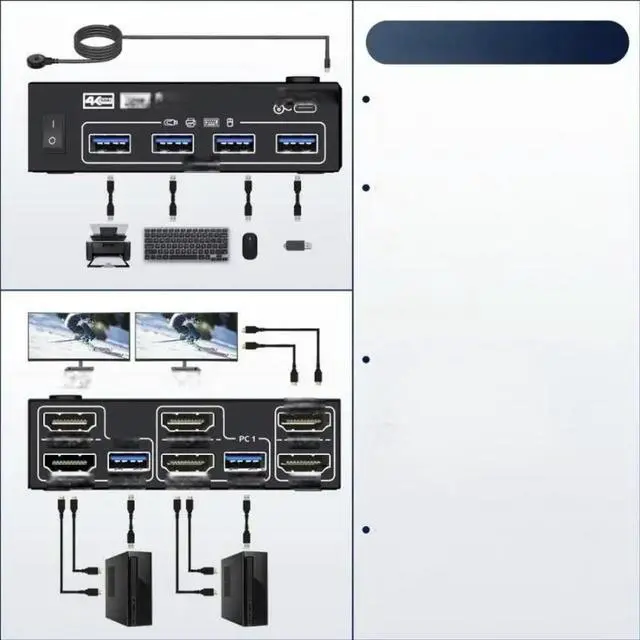 Main image of FOR USB3.0 High Definition Multimedia Port Double Channel KVM Switcher