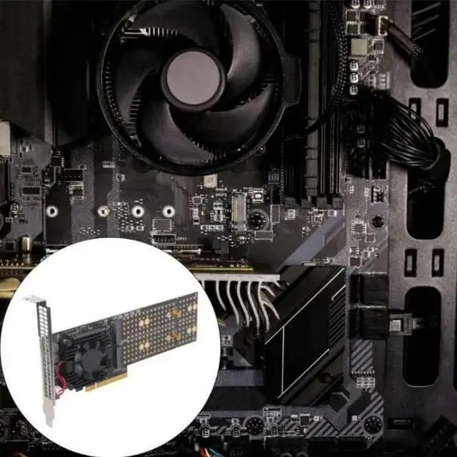 Main image of FOR Metal PCIe3.0 Expansion Card 48 Lane Splitters Supports Four M.2 SSDs 22110 Size
