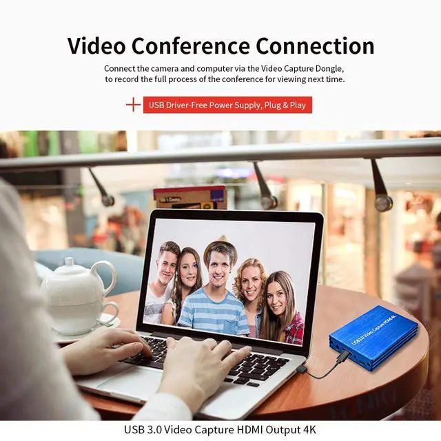 Alt view image 2 of 7 - NK-S300 4K HDMI to USB 3.0 Video Capture Dongle USB3.0 HDMI 1080P 60fps Full HD Video Recorder for Gaming Live Streaming Plug & Play