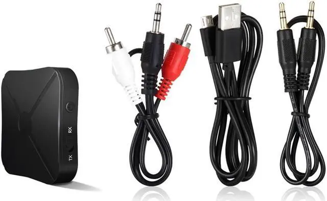Alt view image 4 of 7 - KN319 2 in 1 Bluetooth Audio Transmitter Receiver Bluetooth Music Adapter 3.5mm AUX for TV Headphones