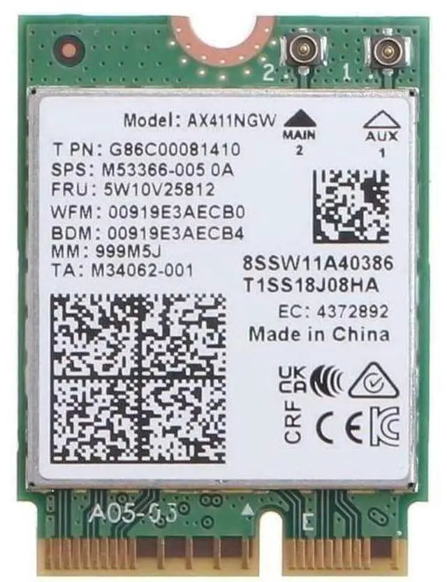 Alt view image 2 of 5 - Intel AX411 Double Connect WiFi 6E (Gig+) CNVio2 Tri Band 2.4/5/6GHz Wireless Adapter AX411NGW 802.11ax 2.4Gbps Bluetooth 5.3 No vPro