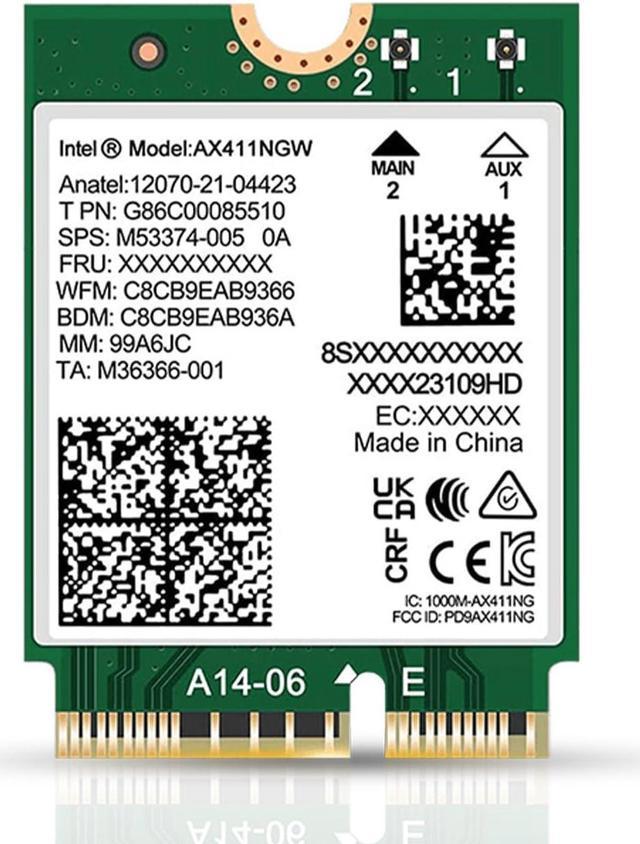 Intel AX411 Double Connect WiFi 6E (Gig+) CNVio2 Tri Band 2.4/5