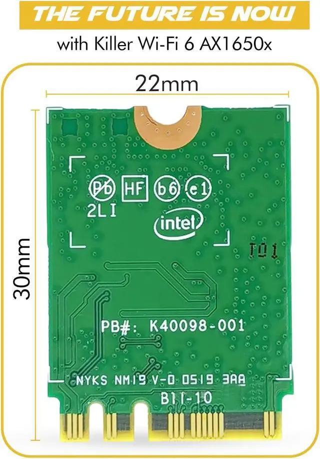 Alt view image 2 of 7 - HighZer0 Electronics AX1650x Killer Series WiFi 6 Upgrade | Gaming WiFi Adapter | M.2 Wifi Card for PC | 2.4 Gbps WiFi for PC | Supports Bluetooth 5.2 & Intel, AMD, Windows 10+, Linux