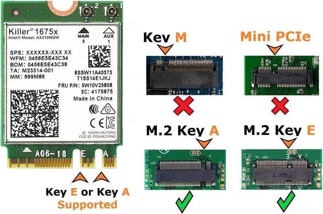 Alt view image 4 of 7 - AX1675x Killer Series Desktop Wi-Fi 6E Kit | 2.4 Gbps | Bluetooth 5.3 Support | PCIe x4 | Tri Band 2.4/5/6 GHz No vPro AX210.NGWG.NVX