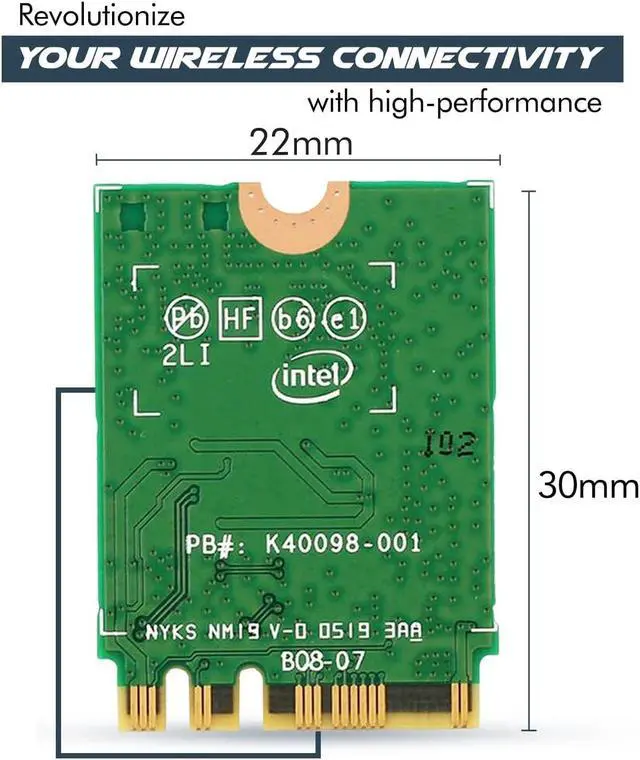 Alt view image 2 of 7 - HighZer0 Electronics AX200 Wi-Fi 6 Adapter | Dual-Band 802.11ax M.2 Wifi Card for PC | Up to 2.4 Gbps | No vPro | Supports Bluetooth 5.2 & Intel, AMD, Windows 10/11, Linux AX200NGW