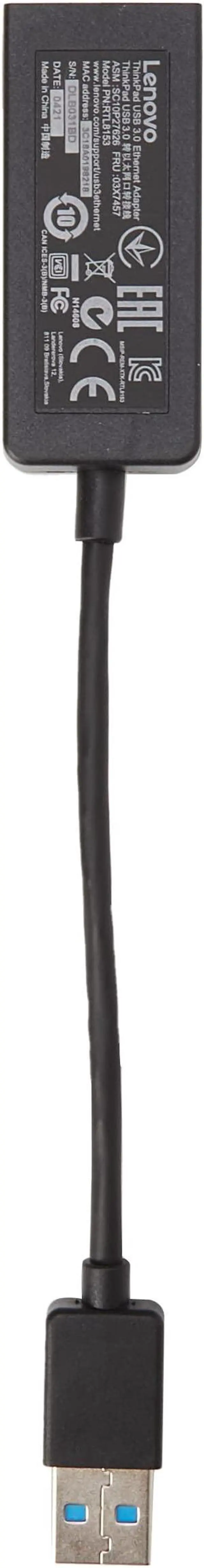 Alt view image 7 of 18 - Lenovo ThinkPad USB3.0 to Ethernet Adapter