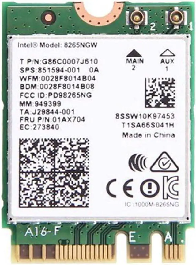Main image of Legacy M.2 Wi-Fi Adapter for Intel 8265 Wireless-AC | 867Mbps WiFi with Bluetooth 4.2 | 2.4GHz & 5GHz Network Card | Works with Intel, AMD, Linux & Windows | 8265NGW Wireless Adapter