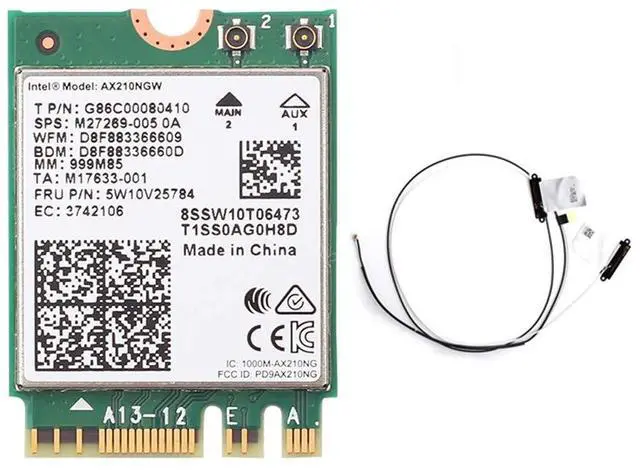 Alt view image 4 of 7 - TelDaykemei 5473Mbps WiFi 6E Intel AX210 Bluetooth 5.2 M.2 2230 Key E Network Card 2.4G/5Ghz/6Ghz Wireless Internal Adapter AX210NGW 802.11ac/ax WiFi Adapter, Support Windows 10 for Laptop Desktop